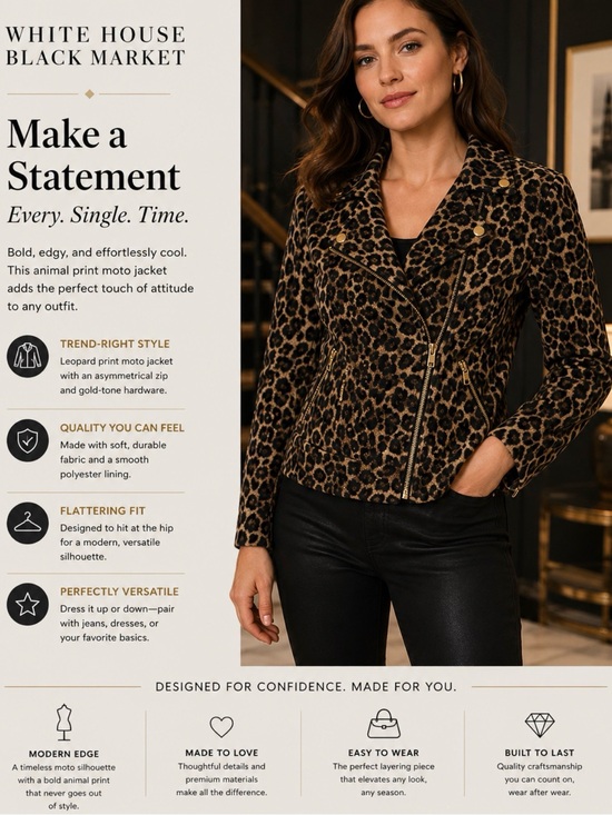 White House Black Market Jackets & Blazers - White House Black Market Animal Print Jacket
